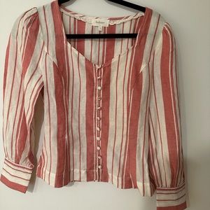 Bohme Corset Blouse Pink and White Stripes